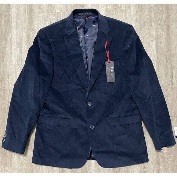 Tommy Hilfiger Mens TH Flex Modern Fit Blue Corduroy SportCoat Blazer Jacket 42S - Picture 4 of 10